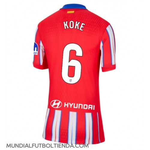 Camiseta Atletico Madrid Koke #6 Primera Equipación Replica 2024-25 para mujer mangas cortas